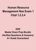 Human Resource Management Noe Exam 1 Chapters 1&ndash;4 Questions and Answers PDF Study Guide