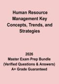 Human Resource Management Key Concepts&comma; Trends&comma; and Strategies Exam Questions and Answers PDF Study Guide