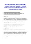 NM PMU EXAM &lpar;NEW MEXICO PERMANENT MAKEUP&rpar; Actual Exam 2026&sol;2027 &ndash; Complete Questions and Answers with Detailed Rationales &ndash; Pass Guaranteed - A&plus; Graded
