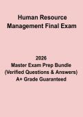 Human Resource Management Final Exam Questions and Answers PDF Study Guide