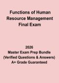 Functions of Human Resource Management Final Exam Questions and Answers PDF Study Guide