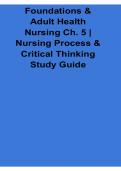 Foundations and Adult Health Nursing Ch 5 Nursing Process and Critical Thinking Study Guide Questions and Answers PDF 2025&sol; 2026 with Solution