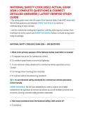 NATIONAL SAFETY CODE &lpar;NSC&rpar; ACTUAL EXAM 2026 &vert; COMPLETE QUESTIONS & CORRECT DETAILED ANSWERS &vert; LATEST VERIFIED STUDY GUIDE