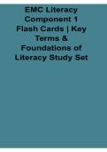 EMC Literacy Component 1 Flash Cards Key Terms and Foundations of Literacy Study Set Questions and Answers PDF 2025&sol; 2026 with Solution