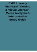 EMC Literacy Standard Viewing and Visual Literacy Media Analysis and Interpretation Study Guide Questions and Answers PDF 2025&sol; 2026 with Solution