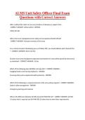 ALMS Unit Safety Officer Final Exam Questions with Correct Answers