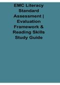 EMC Literacy Standard Assessment Evaluation Framework and Reading Skills Study Guide Questions and Answers PDF 2025&sol; 2026 with Solution