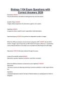 Biology 1104 Exam Questions with &NewLine;Correct Answers 2026