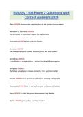 Biology 1108 Exam 2 Questions with &NewLine;Correct Answers 2026 