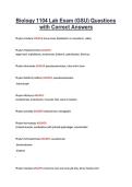 Biology 1104 Lab Exam &lpar;GSU&rpar; Questions &NewLine;with Correct Answers 