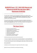 NUR2459 Exam 1 V2 &vert; NUR 2459 Mental and &NewLine;Behavioral Health Nursing Exam Q&A &vert; &NewLine;Rasmussen University