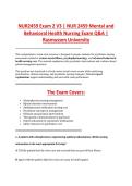 NUR2459 Exam 2 V3 &vert; NUR 2459 Mental and &NewLine;Behavioral Health Nursing Exam Q&A &vert; &NewLine;Rasmussen University 