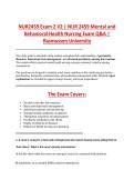 NUR2459 Exam 2 V2 &vert; NUR 2459 Mental and &NewLine;Behavioral Health Nursing Exam Q&A &vert; &NewLine;Rasmussen University