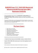 NUR2459 Exam 2 V1&ndash;V3 &vert; NUR 2459 Exam 1 V1&ndash;V3 &vert; Mental and Behavioral Health Nursing &vert; Rasmussen University &vert; Complete Exam Bundle with Detailed Verified Answers