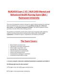 NUR2459 Exam 1 V3 &vert; NUR 2459 Mental and &NewLine;Behavioral Health Nursing Exam Q&A &vert; &NewLine;Rasmussen University