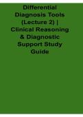 Differential Diagnosis Tools Lecture 2 Clinical Reasoning and Diagnostic Support Study Guide Questions and Answers PDF 2025&sol; 2026 with Solution