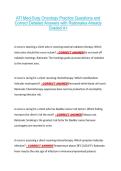 ATI Med-Surg Oncology Practice Questions and &NewLine;Correct Detailed Answers with Rationales Already &NewLine;Graded A&plus; 