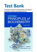 Test Bank for Lehninger Principles of Biochemistry 7th Edition by David L&period; Nelson and Michael M&period; Cox&vert;&vert;Complete Guide A&plus;&vert;&vert;Latest Edition