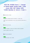 NUR 256&sol; NUR256 Exam 4 &ndash; Concepts of Mental Health Nursing Guide &vert; Galen &lpar;Latest 2026&sol; 2027 Update&rpar; 100&percnt; Verified Questions & Answers &vert; Grade A