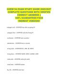 CHEM134 EXAM STUDY GUIDE 2026&sol;2027 &NewLine;COMPLETE QUESTIONS WITH VERIFIED &NewLine;CORRECT ANSWERS &vert;&vert; &NewLine;100&percnt; GUARANTEED PASS &NewLine;<NEWEST VERSION>