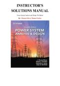 Instructor's Solutions Manual for Power System Analysis and Design 7th Edition &lpar;Glover&comma; 2022&rpar;&comma; Chapter 2-14 &vert; All Chapters