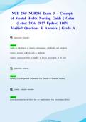 NUR 256&sol; NUR256 Exam 3 &ndash; Concepts of Mental Health Nursing Guide &vert; Galen &lpar;Latest 2026&sol; 2027 Update&rpar; 100&percnt; Verified Questions & Answers &vert; Grade A