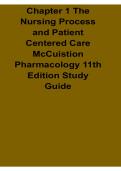 Chapter 1 The Nursing Process and Patient Centered Care McCuistion Pharmacology 11th Edition Study Guide Questions and Answers PDF 2025&sol; 2026 with Solution