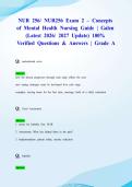 NUR 256&sol; NUR256 Exam 2 &ndash; Concepts of Mental Health Nursing Guide &vert; Galen &lpar;Latest 2026&sol; 2027 Update&rpar; 100&percnt; Verified Questions & Answers &vert; Grade A