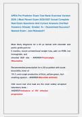 APEA Pre Predictor Exam Test Bank Overview Version  &NewLine;2026 &vert;&vert; Most Recent Exam 2026&sol;2027 Actual Complete &NewLine;Real Exam Questions And Correct Answers &lpar;Verified &NewLine;Answers&rpar; Already  Graded  A&plus; &vert; Guaranteed Success&excl;&excl; &NewLine;Newest Exam &vert; Just Released&excl;&excl;
