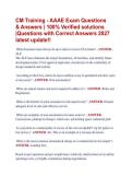 CM Training - AAAE Exam Questions &NewLine;& Answers &vert; 100&percnt; Verified solutions &NewLine;&vert;Questions with Correct Answers 2027 &NewLine;latest update&excl;&excl;