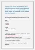 California Dealer License Test EXAM 2026 &vert;&vert; Most &NewLine;Recent Exam 2026&sol;2027 Actual Complete Real Exam &NewLine;Questions And Correct Answers &lpar;Verified Answers&rpar; &NewLine;Already  Graded  A&plus; &vert; Guaranteed Success&excl;&excl; Newest &NewLine;Exam &vert; Just Released&excl;&excl; 