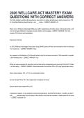 2026 WELLCARE ACT MASTERY EXAM&NewLine;QUESTIONS WITH CORRECT ANSWERS