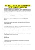 2026 WELLCARE ACT MASTERY EXAM&NewLine;WITH CORRECT ANSWERS