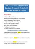 CMN 277 &lpar;Exam 1&rpar; Comprehensive Questions &lpar;Frequently Tested&rpar; with Verified Answers Graded A&plus;