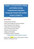 Chapter 11 Group Decision Making and Problem Solving Comprehensive Questions &lpar;Frequently Tested&rpar; with Verified Answers Graded A&plus;