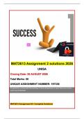 MAT2613 Assignment 2 solutions 2026