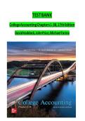 College Accounting &ndash; Test Bank &lpar;16th Ed&period;&comma; David Haddock&comma; Chapters 1&ndash;30&rpar; &vert; Questions & Answers&NewLine;