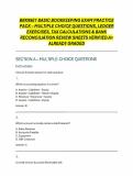 BBK99E1 BASIC BOOKKEEPING EXAM PRACTICE PACK &ndash; MULTIPLE CHOICE QUESTIONS&comma; LEDGER EXERCISES&comma; TAX CALCULATIONS & BANK RECONCILIATION REVIEW SHEETS VERIFIED A&plus; ALREADY GRADED