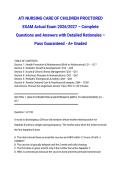 ATI NURSING CARE OF CHILDREN PROCTORED EXAM Actual Exam 2026&sol;2027 &ndash; Complete Questions and Answers with Detailed Rationales &ndash; Pass Guaranteed - A&plus; Graded