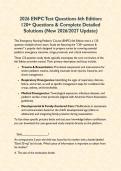 2026 ENPC Test Questions 6th Edition&colon; 120&plus; Questions & Complete Detailed Solutions &lpar;New 2026&sol;2027 Update&rpar;&NewLine;&NewLine;
