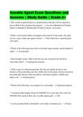 Aceable Agent Exam Questions and&NewLine;Answers &vert; Study Guide &vert; Grade A&plus;