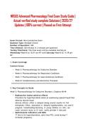 NR565 Advanced Pharmacology Final Exam Study Guide &vert; Actual verified study complete Solutions &vert; 2026&sol;27 Updates &vert; 100&percnt; correct &vert; Passed on First Attempt