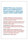 PN4004 FINAL Exam Questions&NewLine;With Correct Verified Answers &vert; &NewLine;Already Graded A&plus; &vert; 2026 Latest &NewLine;Update &vert; STUDY GUIDE EXAM&excl;&excl;&excl;