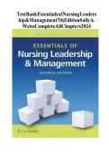 Essentials of Nursing Leadership & Management &lpar;7th Ed&period;&rpar; &ndash; Weiss Test Ban