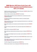 BMW Member ASE Study Guide Exam with &NewLine;Multiple Choice Questions and Verified Answers &NewLine;100&percnt; &vert; A&plus; Graded 
