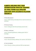 ALBERTA WELDING FIRST YEAR &NewLine;APPRENTICESHIP INDUSTRY TRAINING &NewLine;AIT FINAL PAPER 2026 UPDATED &NewLine;QUESTIONS WITH ACCURATE SOLUTIONS &NewLine;GRADED A&plus;