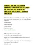 ALBERTA WELDING FIRST YEAR &NewLine;APPRENTICESHIP INDUSTRY TRAINING &NewLine;AIT PRACTICE TEST 2026 TESTED &NewLine;QUESTIONS AND CORRECT ANSWERS &NewLine;GRADED A&plus; 