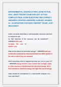 ENVIRONMENTAL SCIENCE A& B FINAL EXAMS &vert;&vert; MOST RECENT EXAMS 2026-2027 