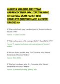 ALBERTA WELDING FIRST YEAR &NewLine;APPRENTICESHIP INDUSTRY TRAINING &NewLine;AIT ACTUAL EXAM PAPER 2026 &NewLine;COMPLETE QUESTIONS AND ANSWERS &NewLine;GRADED A&plus;