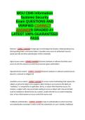 WGU C845 Information Systems Security EXAM QUESTIONS AND VERIFIED CORRECT ANSWERS GRADED A&plus; -LATEST 2026-2027- 100- GUARANTEED PASS&period;docx&NewLine;&NewLine;